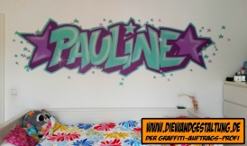 pauline billmaier die wandgestaltung graffiti kinderzimmer schriftzug sprayer graffitiauftrag heidelberg wiesloch